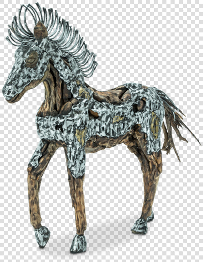 Gold Metal Body Coat Detailed Straight Mane Solid Wood   Wood Carving  HD Png DownloadTransparent PNG