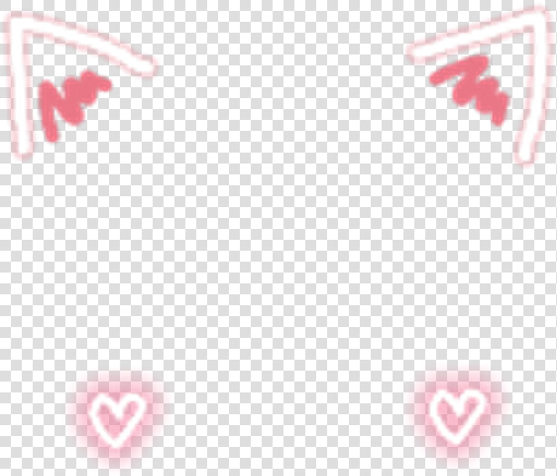  hearts  neon  catears  cat  ears  meow  freetoedit   Kawaii Cat Ears Transparent  HD Png DownloadTransparent PNG