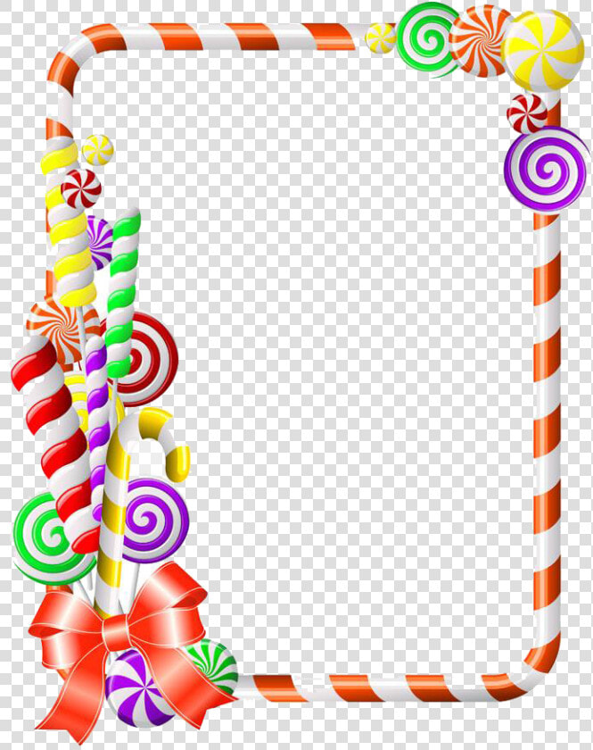 Lollipop Candy Cane Clip Art   Candy Border  HD Png DownloadTransparent PNG