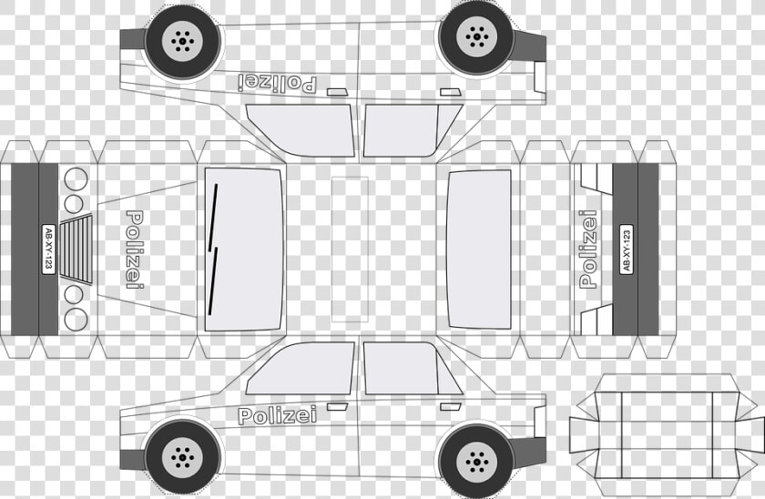 Arts And Crafts Sheet  Police Car  Paper  Model   Police Car Paper Craft  HD Png DownloadTransparent PNG