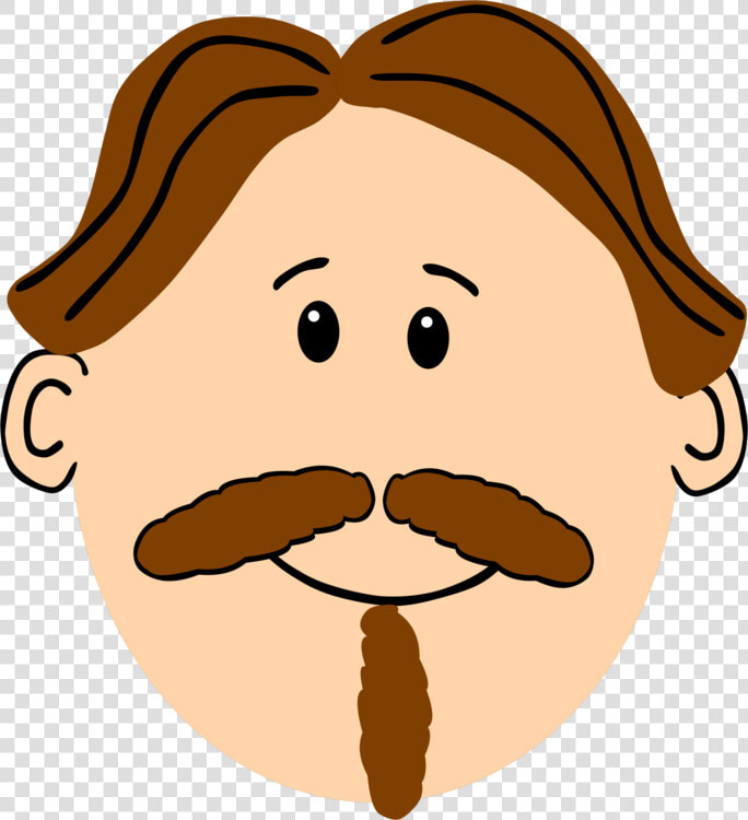 Moustache Beard Cartoon Brown Hair   Man Moustache Clipart  HD Png DownloadTransparent PNG