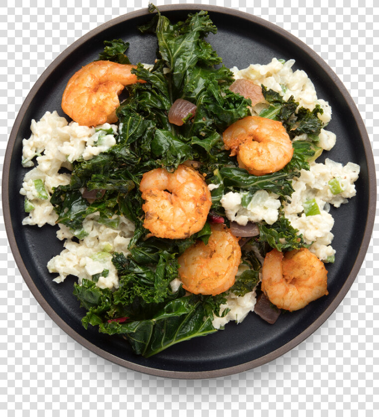 Shrimp  amp  Cauliflower Grits   Caesar Salad  HD Png DownloadTransparent PNG