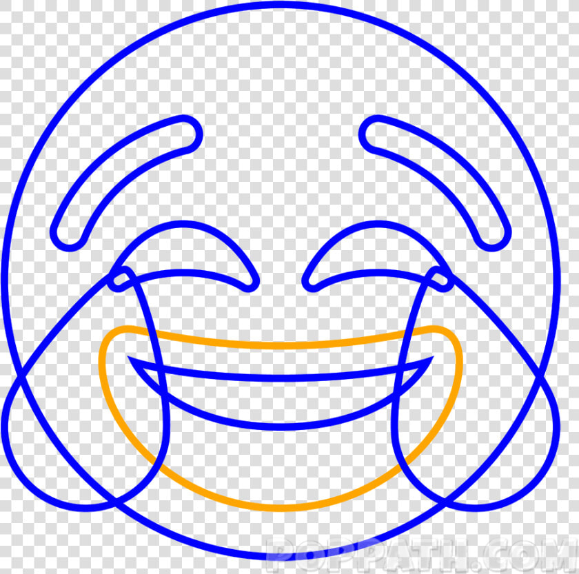 Draw A Large Inverted Semi Circle For The Mouth   Laughing Emoji Coloring Page  HD Png DownloadTransparent PNG