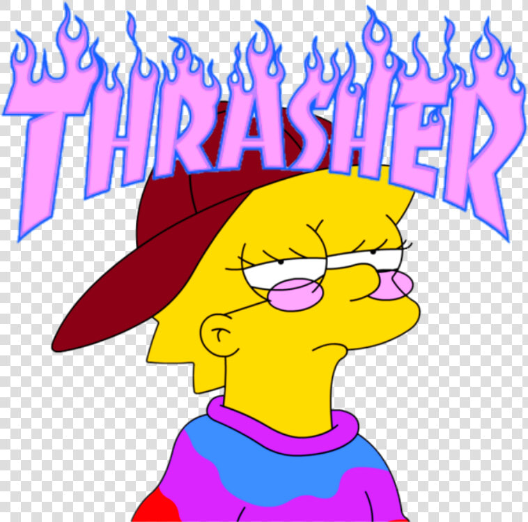 Thrasher  90s  And Lisa Simpson Image   Cool Lisa Simpson Png  Transparent PngTransparent PNG