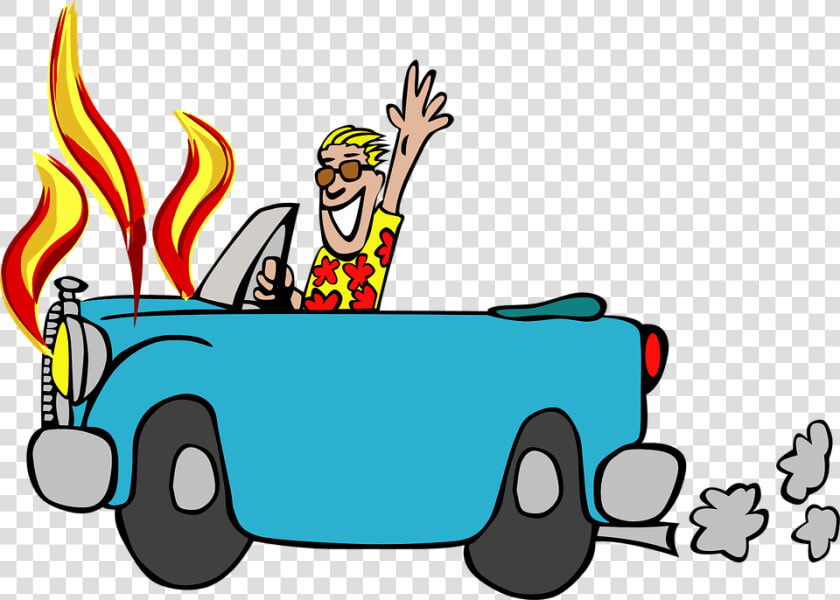 Car  Auto  Crash  Automobile  Crashed  Flames  Burning   Dad Driving A Car Clipart  HD Png DownloadTransparent PNG