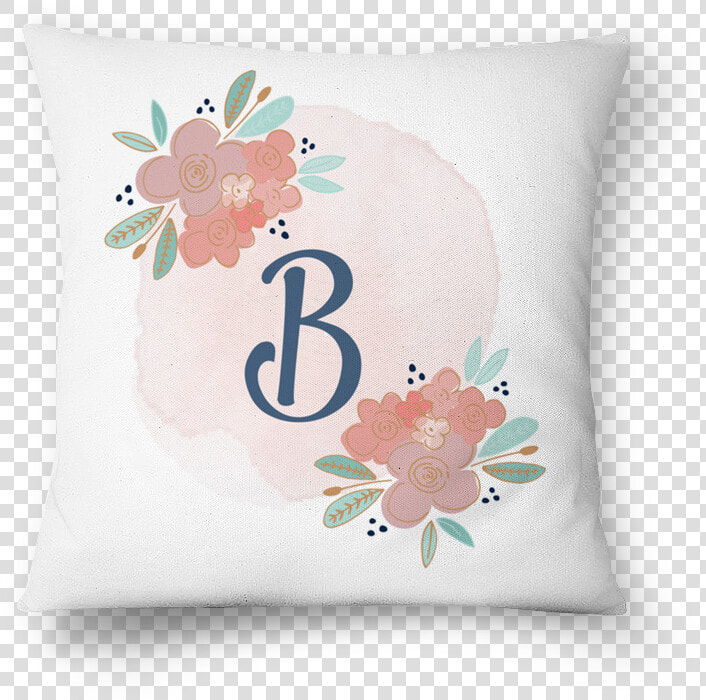 Almofada Monograma Floral B • Aquarela De Hang A Printna   Cushion  HD Png DownloadTransparent PNG