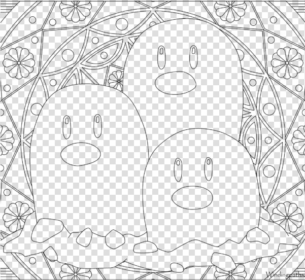 Adult Pokemon Coloring Page Dugtrio   Rapidash Coloring Page  HD Png DownloadTransparent PNG