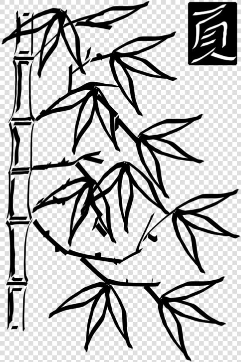 Line Art plant flora   Bamboo Clip Art Black And White  HD Png DownloadTransparent PNG