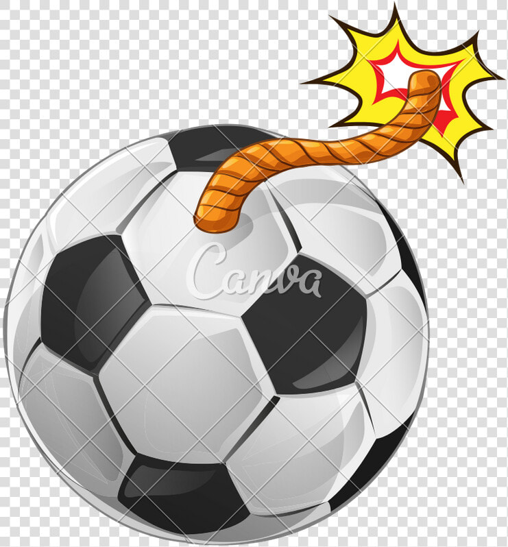 Abstract Football Bomb Shape Vector Icon Illustration   Cartoon Bomb Soccer Ball  HD Png DownloadTransparent PNG