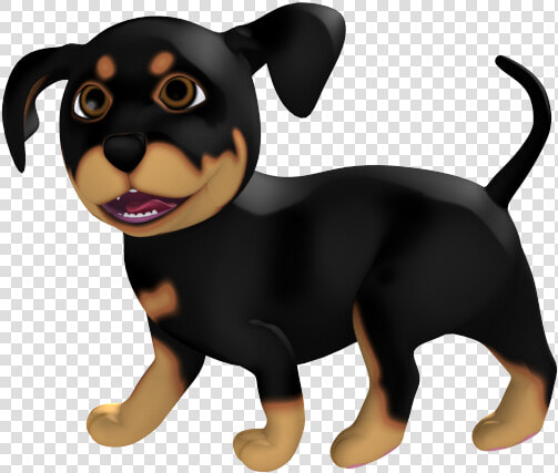 Happy Cartoon Rottweiler Puppy Walking   Russkiy Toy  HD Png DownloadTransparent PNG