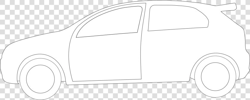 Line Art angle compact Car   Car Outline White Png  Transparent PngTransparent PNG