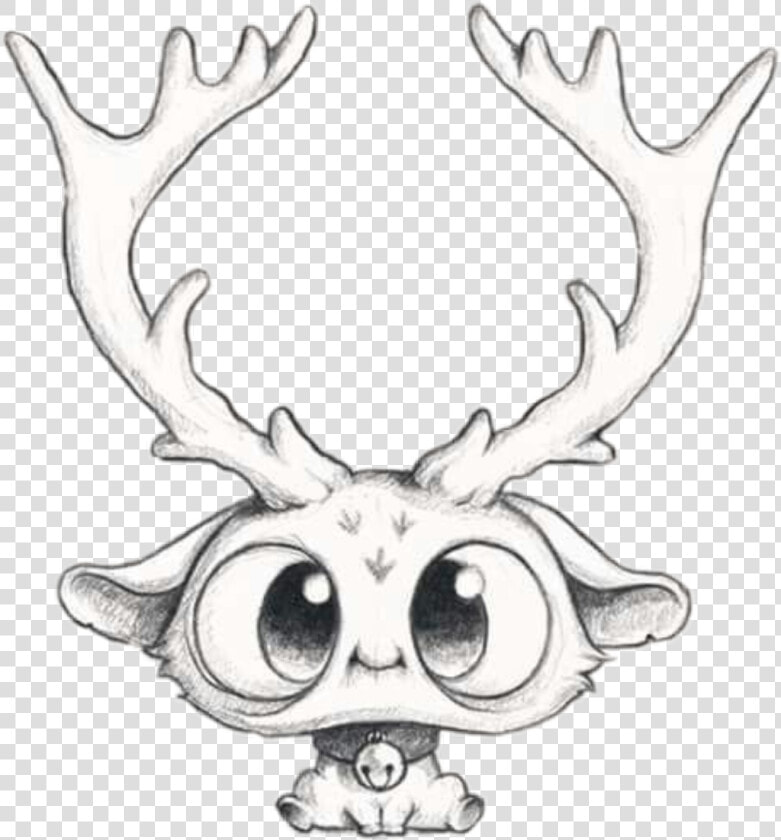  reh  cute  eyes  big  little  hirsch  blacknwhite  HD Png DownloadTransparent PNG