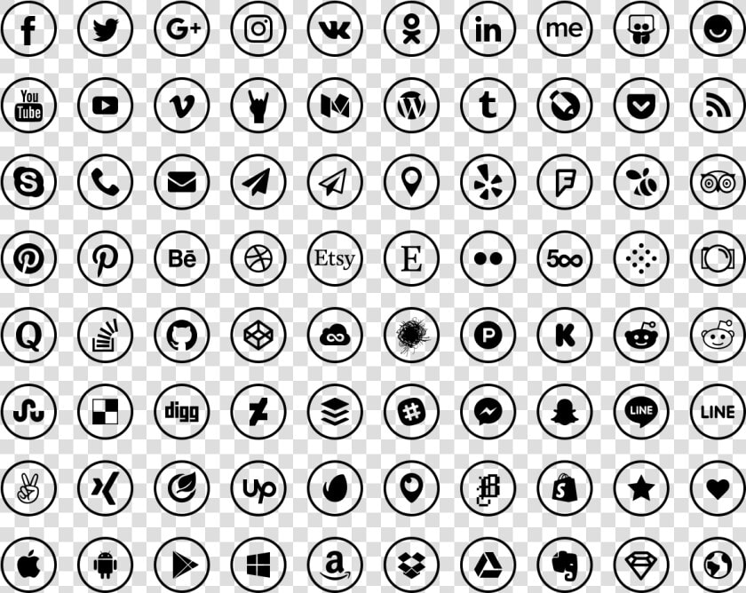 60 Social Media Icons   Contact And Social Media Icons  HD Png DownloadTransparent PNG