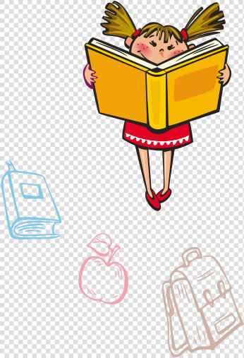 Girl Reading A Book Vector Image   Reading Month Poster  HD Png DownloadTransparent PNG