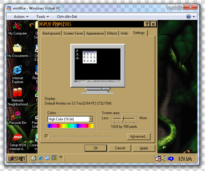 Windows 98 Jungle Theme Download   Windows 98 Se Themes  HD Png DownloadTransparent PNG