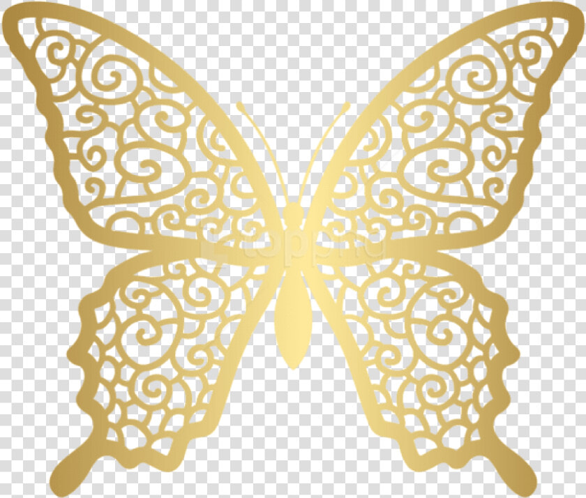 Butterfly Clipart Gold   Transparent Background Gold Butterfly Clipart  HD Png DownloadTransparent PNG