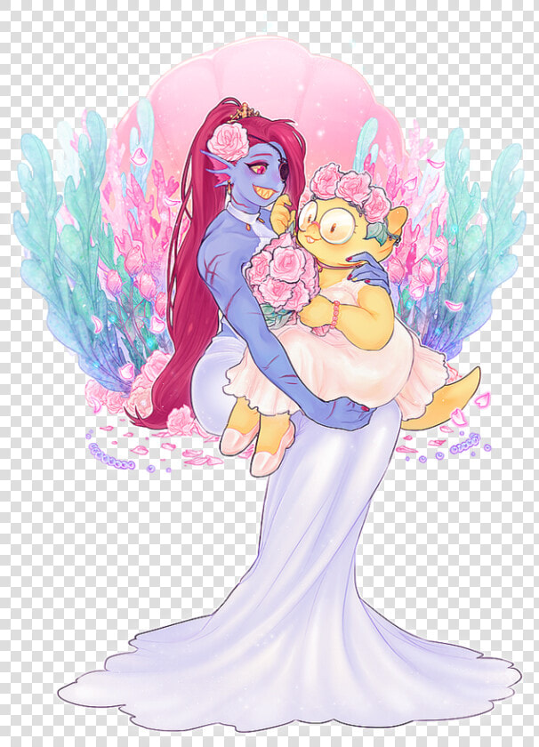 Fanart Undertale Alphys And Undyne  HD Png DownloadTransparent PNG