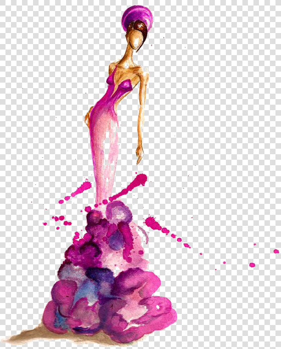 Week Fashion Illustration Watercolor York Model Painting   Water Paint Fashion Illustration  HD Png DownloadTransparent PNG