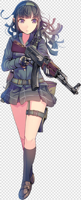 Anime Girl With Ak47   Png Download   Girl Anime Ak  Transparent PngTransparent PNG