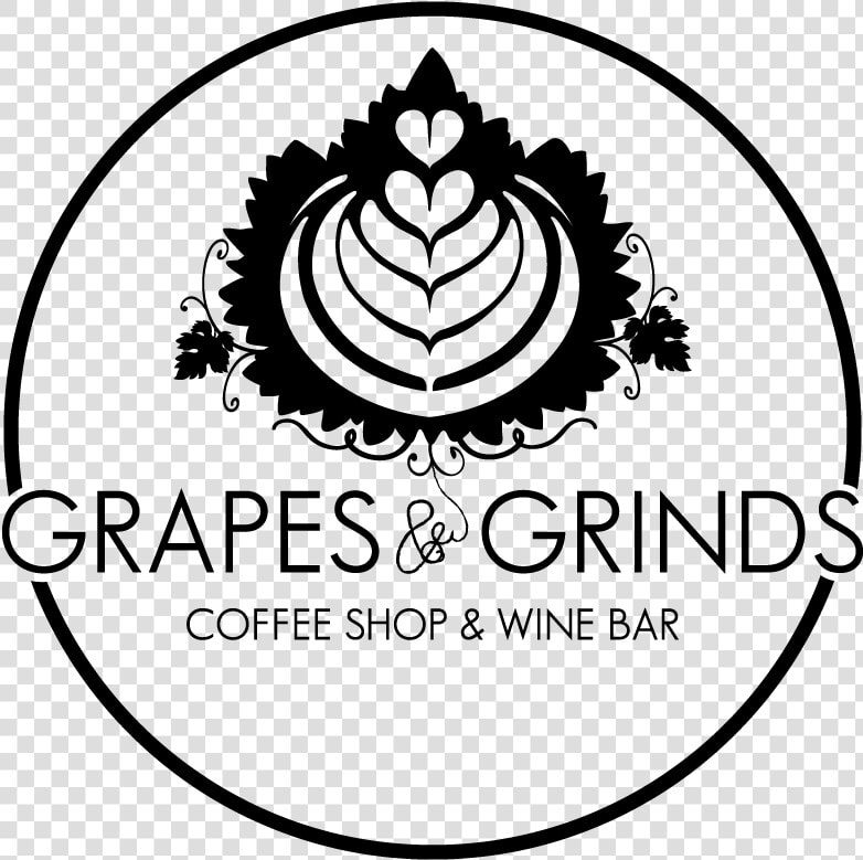 Grapes  amp  Grinds cooffee Shop And Wine Bar   Coffee And Wine Shop Logo  HD Png DownloadTransparent PNG