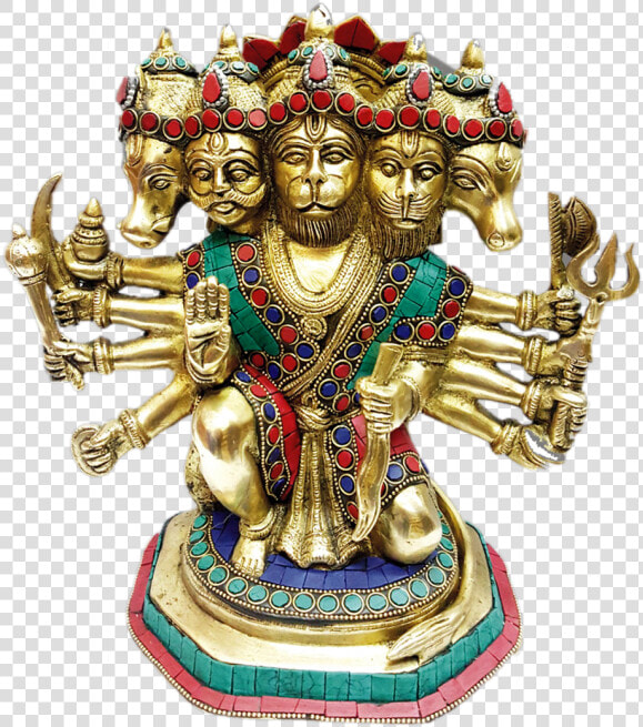 Antique Finish Panchmukhi Hanuman The Protector Turquoise   Bronze  HD Png DownloadTransparent PNG