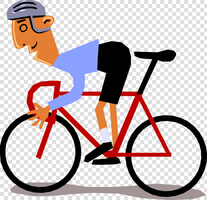 Vector Illustration Of Cycling Enthusiast Racing His   Cartoon Cyclist Clip Art  HD Png DownloadTransparent PNG