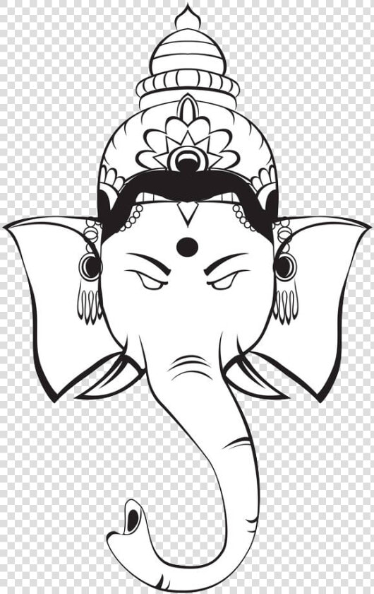 Ganesha Hinduism Deity Symbol Clip Art Black   Ganesh Ji Face Png  Transparent PngTransparent PNG