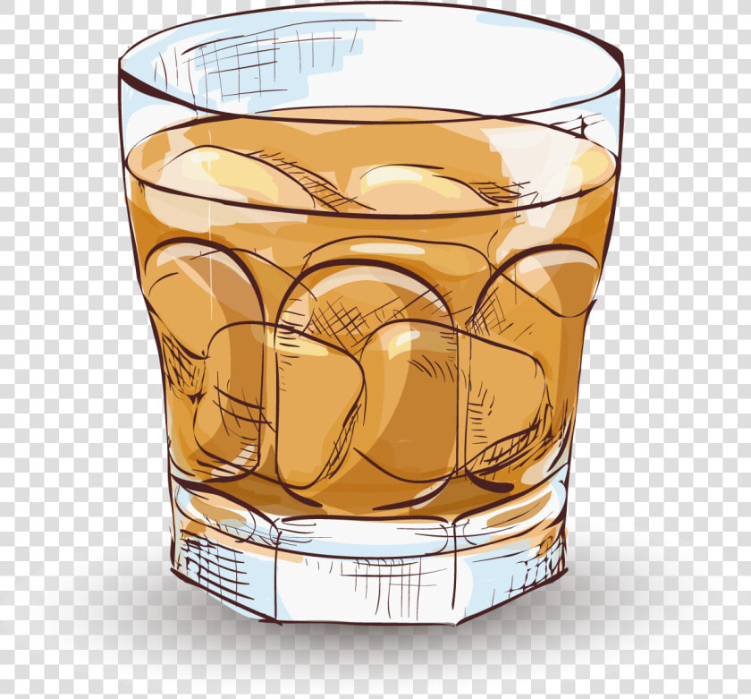 Whiskey Vector Old Fashioned Glass   Cocktail Amaretto Whisky  HD Png DownloadTransparent PNG