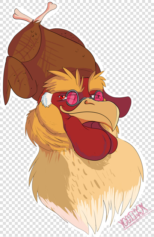 Mentally Challenged Chicken Wears Poultry On Head   Cartoon  HD Png DownloadTransparent PNG