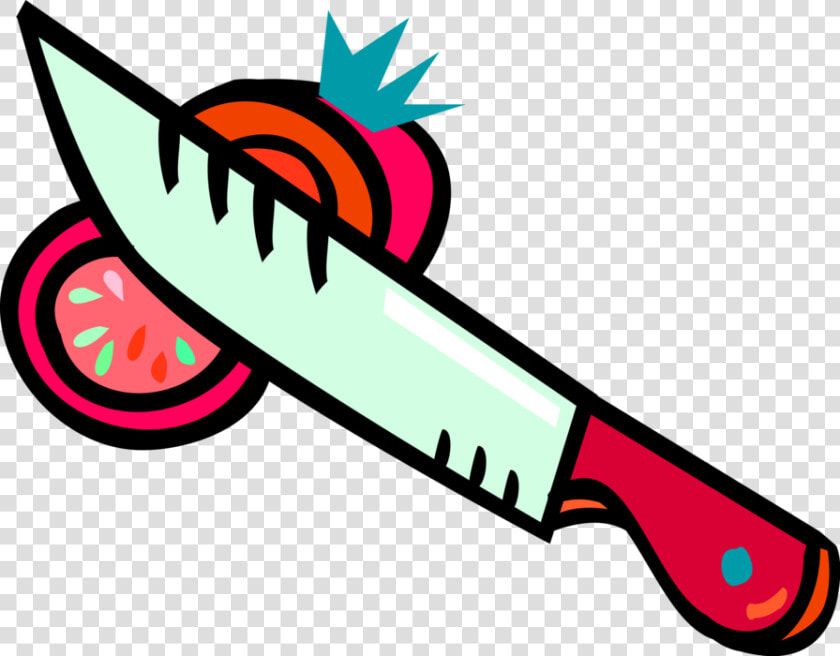 Vector Illustration Of Kitchen Kitchenware Knife Cuts   Cut With Knife Clipart  HD Png DownloadTransparent PNG