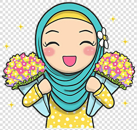  hijab  hijabfashion  fashion  islam  girl   Cute Hijab Sticker Line  HD Png DownloadTransparent PNG