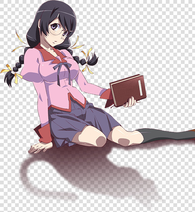 Monogatari Series Tsubasa Hanekawa Anime Glasses   Hanekawa Tsubasa Render  HD Png DownloadTransparent PNG