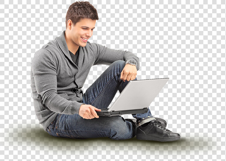 Guy Sitting On The Ground   Png Download   Guy With Laptop Png  Transparent PngTransparent PNG