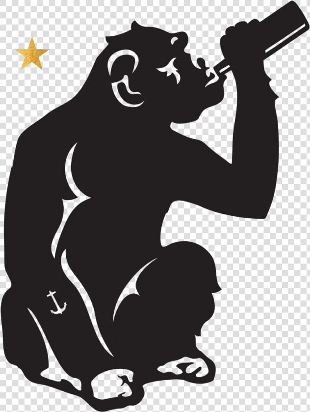 Brass Monkey   Monkey Drinking Silhouette  HD Png DownloadTransparent PNG