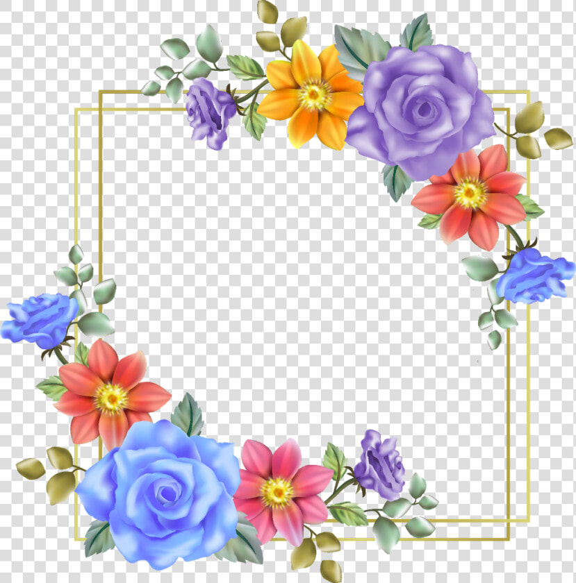  rose  square  flower  floral  frame  gold  glitter   Happy New Year 2020 Wallpaper Download  HD Png DownloadTransparent PNG