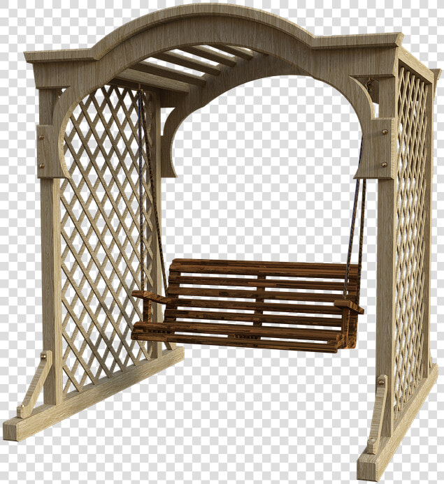 Swing  Trellis  Outdoors  Wooden  Lattice  Country   Arch  HD Png DownloadTransparent PNG