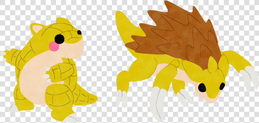 Pokemon 027 028 Sandshrew  Sandslash   Cartoon  HD Png DownloadTransparent PNG