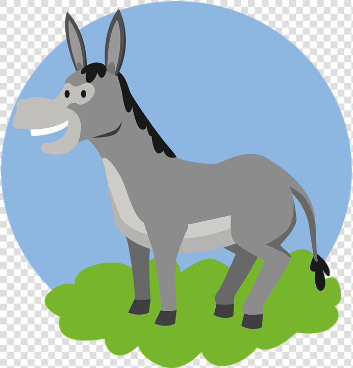 Donkey  Animal  Kids  Pet  Cute  Comic  Happy  Smile   Cartoon Cows On Grass  HD Png DownloadTransparent PNG