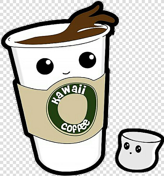 Coffee Cup Marshmallow Drink Kawaii Freetoedit   Kawaii Coffee  HD Png DownloadTransparent PNG