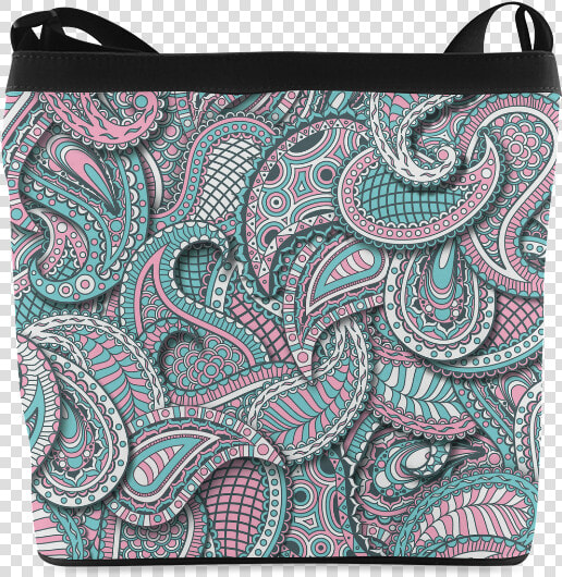 Pink Teal White Fun Ornate Paisley Pattern Crossbody   Messenger Bag  HD Png DownloadTransparent PNG