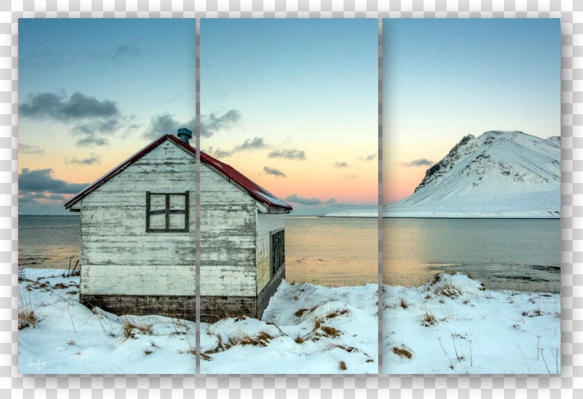 Iceland Cabin Triptych   Snow  HD Png DownloadTransparent PNG