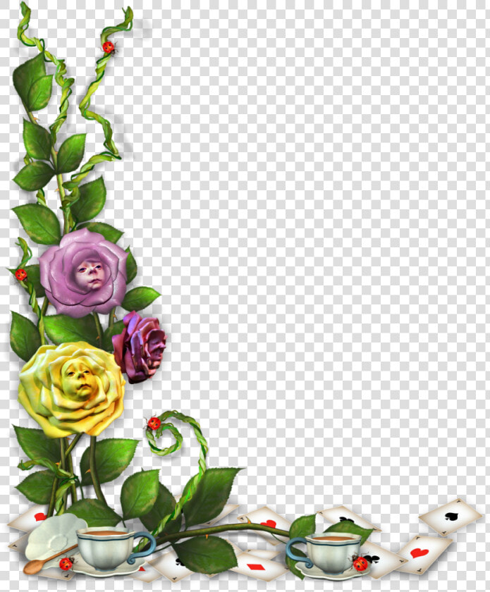 B  ✿  Borders And Frames  Alice In Wonderland  Clipart    Alice In Wonderland Background Flowers  HD Png DownloadTransparent PNG