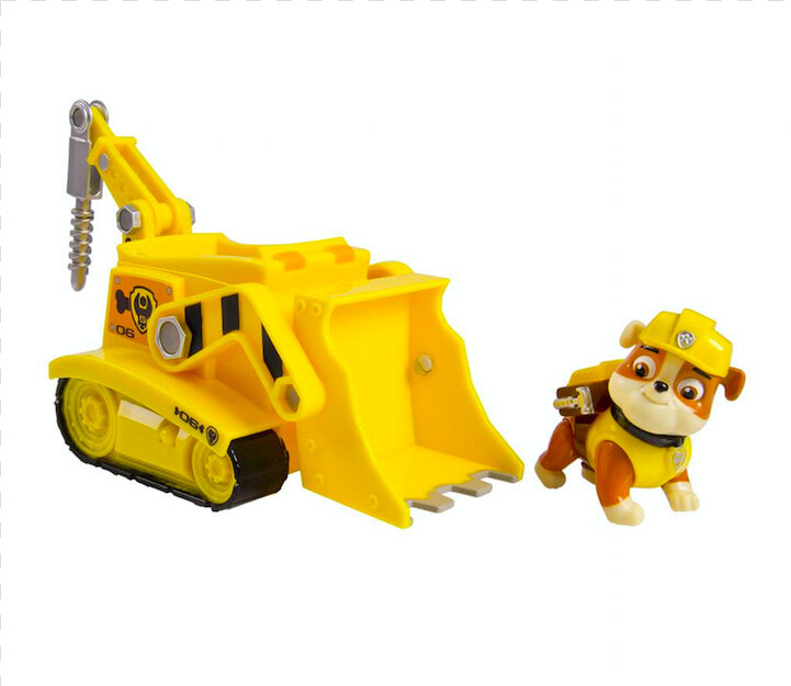 Spin Master Paw Patrol   Rubble Paw Patrol Vehicle And Pup  HD Png DownloadTransparent PNG