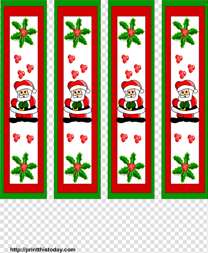 Christmas Bookmarks Featuring Santa Claus  HD Png DownloadTransparent PNG