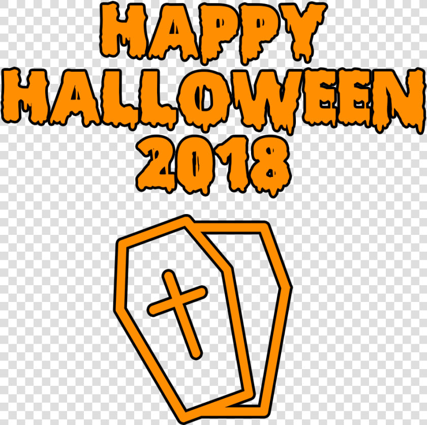 Happy Halloween 2018 Scary Coffin Bloody Font  HD Png DownloadTransparent PNG