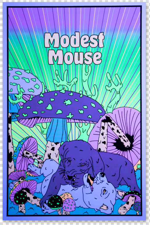 Modest Mouse Ambsn Puppies Black Light Poster Data   Modest Mouse Poster 2018  HD Png DownloadTransparent PNG