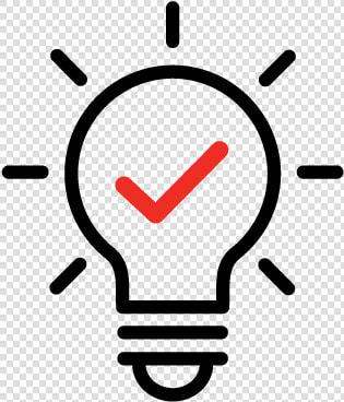 An Icon Of A Lightbulb With A Red Check Mark Within   Bombillo Icono Png  Transparent PngTransparent PNG