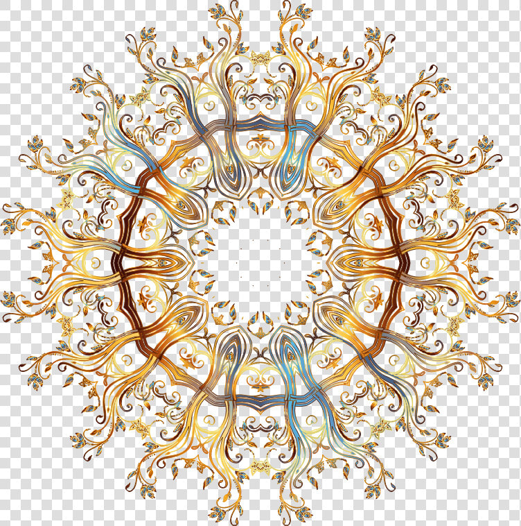 Chromatic Gold Flourish Ornament 3 No Background   Circle  HD Png DownloadTransparent PNG