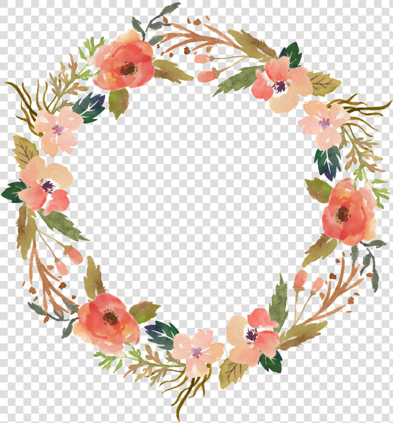 Flower Wreath Hand Painted Watercolor Transparent Ornamental   Thanksgiving Wreath Clipart  HD Png DownloadTransparent PNG