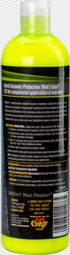 Meguiar’s Hybrid Ceramic Liquid Wax   Bottle  HD Png DownloadTransparent PNG